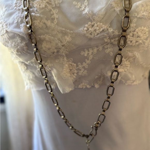 Vintage Silver Tone Chunky Link Chain Long Necklace - Picture 4 of 7